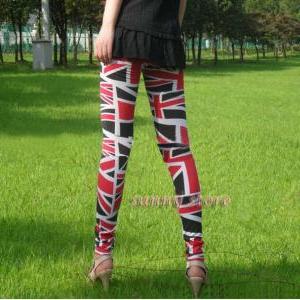Silk Leggings Long Pants Uk Flag Pattern