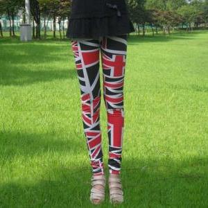 Silk Leggings Long Pants Uk Flag Pattern