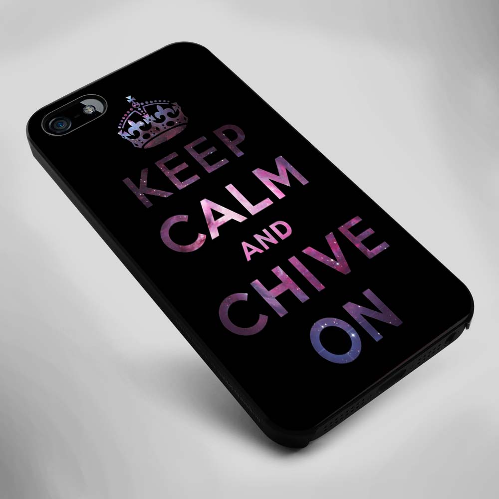 Keep Calm And Chive On Purple Universe Cover Case For Iphone And Samsung Galaxy.