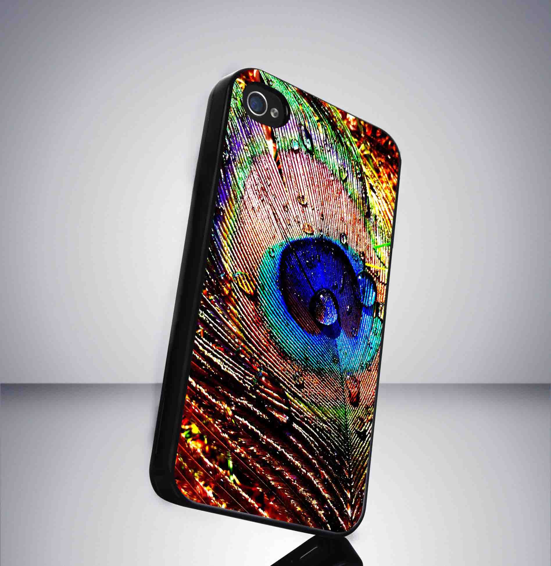 Colorful Peacock Feather, Protective Case For Iphone And Samsung Galaxy ...
