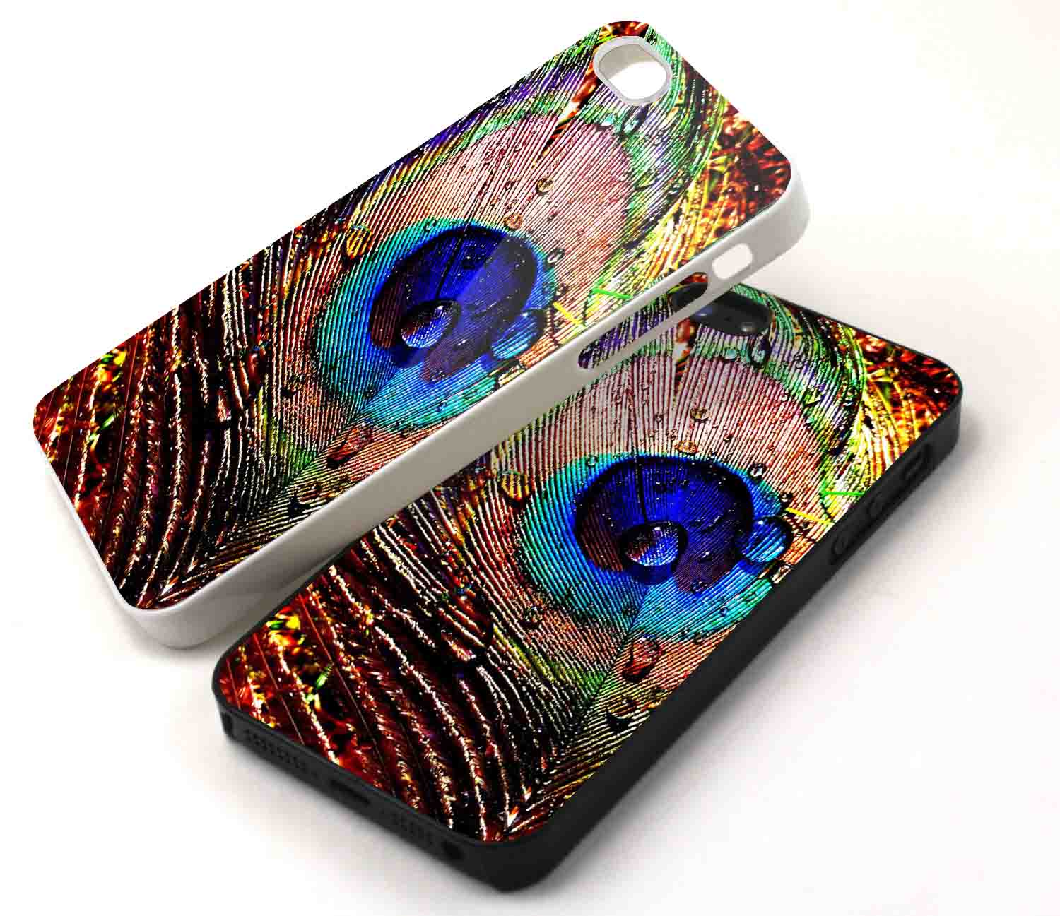 Colorful Peacock Feather, Protective Case For Iphone And Samsung Galaxy ...