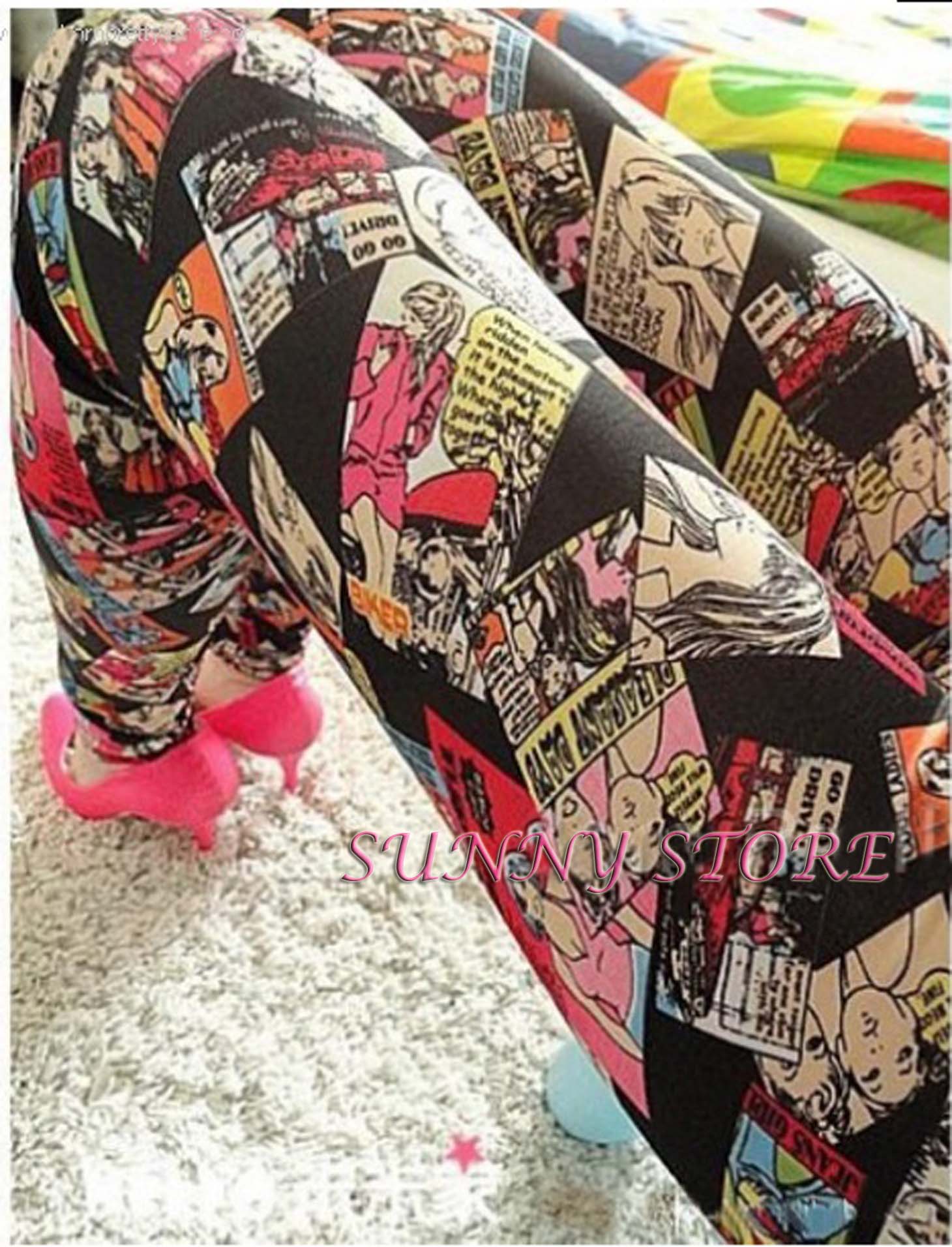 Eyecatching Soft Leggings, Personalized Colored Graffiti Patterned